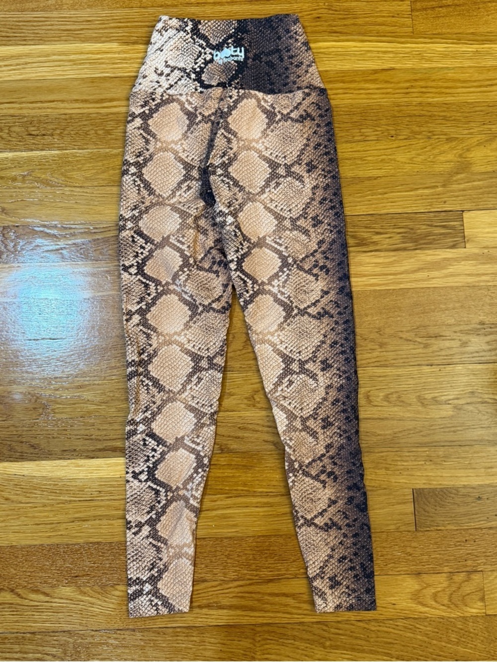 Booty by Brabants High Rise Snake Print Leggings Tan/Brown- Size OS (Best XS/S?)